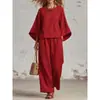 Novos Trajes Femininos de Comércio Exterior 2026 Amazon Europeu e Americano Casual Estação Independente Trajes Femininos com Calças de Pernas Largas