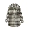 Venta al por mayor Otoño 2026 Nuevo Estilo Europeo y Americano Chaqueta Casual Holgada de Cuadros para Mujer 21225