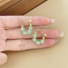 Pendientes de Perlas de Jade Hetian Vintage para Mujer, Clips para Orejas de Lujo Ligero de Nicho, Pendientes Elegantes, Pendientes de Jade Estilo Nuevo