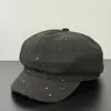 Sombrero Octagonal de Estrella Completa con Pedrería Estilo Coreano de Alta Calidad Boina para Otoño Invierno Sombrero de Pintor Sencillo de Moda para Mujer Ropa Cálida