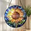 Colgante de Vidrio de Colores con Girasol Transfronterizo Vitral Adorno de Vidrio para Colgar en Casa Decoración de Ventana Atrapasol para Jardín