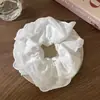 Scrunchie lenço quadrado estilo pastoral francês para meninas e crianças, elástico de cabelo doce com laço para coques, acessório de cabelo
