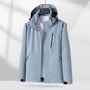 Ropa de asalto delgada resistente al viento para exteriores, ropa de trabajo personalizada para empresa, monos, abrigo con capucha, logotipo estampado