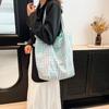 Bolso de Hombro a Cuadros Fresco y de Moda Bolso Tote de Gran Capacidad Simple Moderno Doble Cara Nuevo Estilo Primavera y Verano