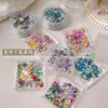 Arte de Uñas Flores Secas Adornos para Uñas Pintura al Óleo Jardín de Monet Pétalos Estilo Ins Japonés Flores Pequeñas Florales Mixtos Materiales DIY