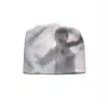 Textura de rayas verticales con estampado de silueta nebulosa, gorro con ambiente fresco, gorro para clima frío, gorro bufanda de subcultura