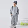 Roupas Infantis Haima 2026 Outono Novo Conjunto de Moletom e Calça de Moletom para Meninos Estilo Coreano Roupas Esportivas e Calças Moda de Outono
