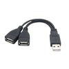 Divisor de coche usa cable adaptador USB uno-a-dos de uno a dos hembra, un macho y dos hembras cable de extensión de datos de carga