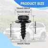 Tornillos Metálicos Universales para Parachoques y Guardabarros de Coche, Almohadillas de Fijación, Tornillos Autorroscantes M5*18 de Cabeza Hexagonal