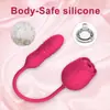 Flor de Rosa Cheia de Flores no Jardim, Segunda Geração Dupla Cabeça Vibratória Telescópica Sex Toy para Mulheres, Masturbação Feminina Sex Toy Adulto