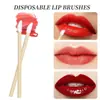 Al por mayor Nuevo Transfronterizo Desechable Palo de Bambú Pincel para Labios Portátil Pincel de Maquillaje Bolsa Opp Desechable Palo de Madera Pincel para Labios