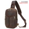 Bolsa de Peito Masculina de Couro Genuíno Personalizada pelo Fabricante Bolsa de Ombro Multifuncional Bolsa Masculina Retro Europeia e Americana de Couro Crazy Horse com Desenhos e Prova