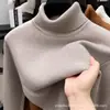 Suéter de Cuello Alto Talla Grande para Hombre, Camisa Base Gruesa Forrada de Polar Otoño e Invierno, Capa Interior de Suéter de Punto Cálido