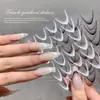 Arte de Unhas Gradiente Adesivos Franceses Ano Novo Novo High-End Versátil Sorriso Listra Adesivos Decorações de Unha Vestíveis