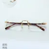 Armação de Óculos Masculino Sem Aro em Titânio Puro, Acetato Retrô Ultraleve, Mesmo Estilo dos Populares no Xiaohongshu, Armações de Óculos para Atacado