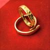 Anillo Dorado de Tiktok para Mujer, Anillo con Forma de Corazón, Apariencia Juvenil, Color Duradero, Ajustable, Nuevo Modelo 2025, Estilo para Pareja