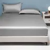 Sábana Bajera Ajustada de Tencel de Color Sólido, Pieza Única de Lyocell, Protector de Colchón Enfriador para Dormir Desnudo, Sábana de Cama de Cobertura Total, Ropa de Cama Antideslizante