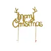 Nuevas Decoraciones Navideñas: Decoraciones para Pastel de Navidad Brillantes Doradas y Verdes, Fabricante de Suministros para Decoración de Fiestas