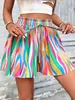 En Stock 2026 Falda Corta Estampada de Cintura Alta Línea A Europea y Americana con Cordón, Falda Shorts de Moda Casual Adelgazante
