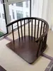 Assento Tatami Encosto de Madeira Maciça Cadeira de Meditação Sem Pés Cadeira Redonda Cama Canto de Janela Cadeira de Chá com Braços Cadeira Japonesa Washitsu