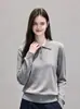 Suéter de Punto de Manga Larga Estilo Coreano para Mujer Nuevo Estilo Principios de Otoño/Invierno Cuello Polo Holgado Adelgazante Capa Base Suéter