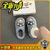 Chinelos peludos femininos para outono e inverno, com sola grossa, que aumentam a altura, bico fechado, de algodão, modelo novo 2024, quentes, com sola macia, calçados de calçar