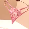 Fio Dental Feminino Sexy Sem Costura Renda Transparente Recorte Tentação Algodão Puro Virilha 2025 Novo Laço Cintura Baixa T-Pants