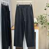 Nuevos Pantalones Casuales de Pierna Ancha Largos Forrados de Polar Grueso de Pierna Recta Talla Grande 100kg para Mujer 8796