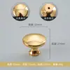 Manija de Armario de Lujo Ligero de Cobre Puro Dorado Hebilla de Concha de Cajón Manija Redonda de un Solo Agujero Cromada Manija de Gabinete Francés Totalmente de Cobre