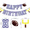 Banner de arpillera Feliz Cumpleaños Guirnalda de Papel Cumpleaños de Niño Estilo Deportivo Una Bandera de Fútbol