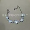 Atacado Calcedônia Banhada a Prata 925 Inlaid Pulseira de Calcedônia de Gelo Alto Calcedônia Verde Esmeralda Ágata Jade Joias Presente