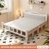 Cama plegable cama individual adulto simple 1.2 metros hogar cama pequeña 1.5 metros doble cama engrosada dormitorio tablero duro cama de arte en hierro