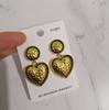 Brincos Europeus e Americanos de Prata 925 com Pino, Estilo Retrô, Coração de Pêssego, Personalidade da Moda, Estilo da Corte Romana Antiga, Brincos de Metal
