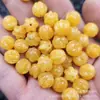 Ámbar Amarillo Cuarzo Jade Calabaza Cuentas Redondas Jade Cuentas Sueltas Aceite de Pollo Amarillo Melón de la Suerte Pulsera Joyería Accesorios Cuentas