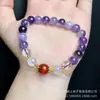 Pulseira Meia-Pulseira de Sândalo Verde Multi-Círculos, Pulseira de Duplo Círculo Roxo Fumê Natural Grau A, Design DIY, Modelo Popular Amethyst estilo Chinês Novo