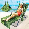 Fornecimento Exclusivo Transfronteiriço de Capas para Cadeiras de Praia de Microfibra, Série de Folhas Estampadas Digitalmente em 3D, A partir de Uma Peça