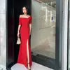 Vestido de Verano para Mujer 2026, Adelgazante de un Hombro Sencillo y Elegante de Manga Corta con Abertura Vestido Majestuoso