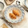 225 Nuevo Estilo Azul Humo Retro Juego de Tazón y Plato Vajilla para el Hogar Combinación de Tazón y Plato de Alto Valor Caja de Regalo de Inauguración de Casa de Lujo Ligero