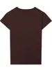 2026 Verão Novo Estilo Simples Slim-Fit Manga Curta Estampado com Letras Gola Redonda Camiseta Top Casual 2 Cores Estilo Europeu e Americano