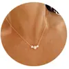 Collar de Cadena de Espiga de Pescado Perla Verano Nuevo Estilo Europeo y Americano Collar en Capas Diseño para Mujer Cadena Doble Capa Clavícula