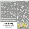 Redanco Nuevo Encaje en Relieve 5D Adorno de Lazo para Uñas Calcomanía de Arte de Uñas Ligera Calcomanía Tridimensional para Uñas Dr-1108