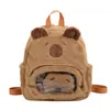 Mochila de Peluche de Capibara Transparente Estilo Coreano Girly Trendy Estilo Bosque Dulce y Lindo Dibujo Animado de Capibara