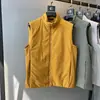 Otoño/Invierno Nuevo Chaleco Ligero de Manga Corta con Cuello Alto Cálido para Hombre Chaleco Delgado Acolchado