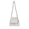 2025 Verão Nova Bolsa Balde Bordada com Diamantes Bolsa Feminina Plissada com Letras para Deslocamento Corrente Ombro Transversal