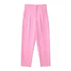Moda Femenina Transfronteriza Estilo Europeo y Americano Pantalones Rectos Casuales de Cintura Alta Versátil Clásico Multicolor Largos 7901532