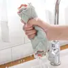 Esponja de Limpeza Doméstica de Veludo Coral Espessado Dupla Face Antiaderente Pano Preguiçoso Toalha de Prato de Cozinha Absorve Água e Limpa