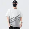 Camiseta de Manga Corta para Hombre de Verano, Top Holgado Estampado de Seda Helada, Camiseta Casual de Cuello Redondo de Moda para Hombre, Casual y Versátil