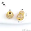 Accesorios DIY Chapados en Oro de Fuerte Retención de Color, Abalorios Espaciadores de Punto de Color Esmalte, Piedras de Strass, Calabaza Turquesa Verde con Agujero Pasante, Accesorios para Pulseras y Collares de Joyería