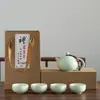 Juego de Té Kung Fu Portátil para Viaje con Tetera de Cerámica Xishi, Juego de Una Tetera y Dos Tazas o Cuatro Tazas, Regalo Creativo Personalizado