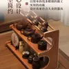 Estante de Almacenamiento para Tazas de Té de Escritorio, Mesa de Té para Sala de Té, Pequeño Estante de Exhibición, Juego de Té, Soporte de Exhibición para Tetera de Arcilla Púrpura